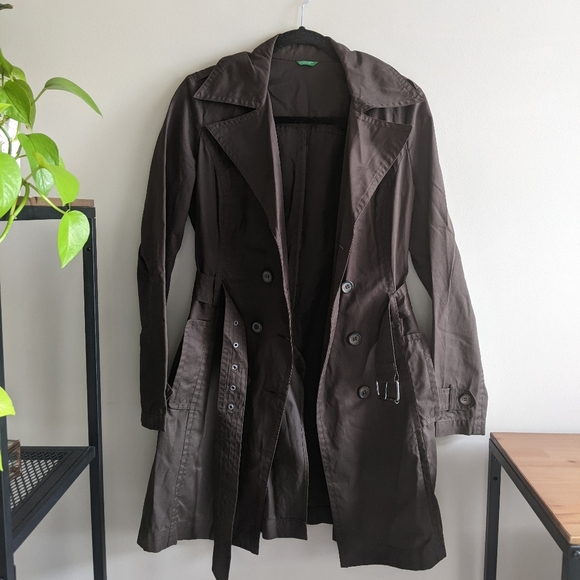 Benetton brown trench coat - Picture 4 of 6